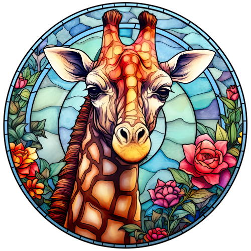 (s150-24-1H)  Stained Glass Giraffe