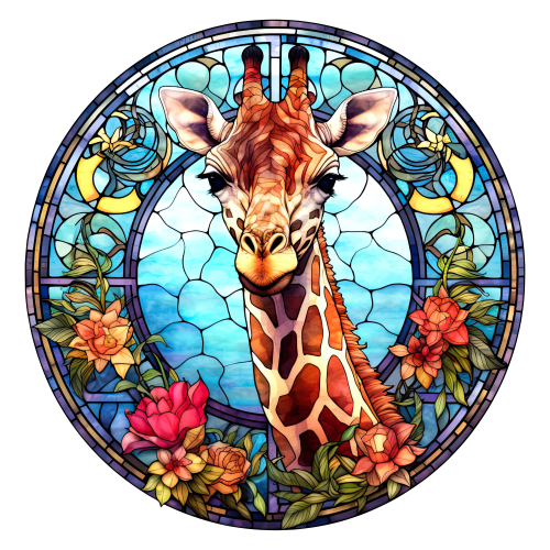 (s150-24-1I)  Stained Glass Giraffe