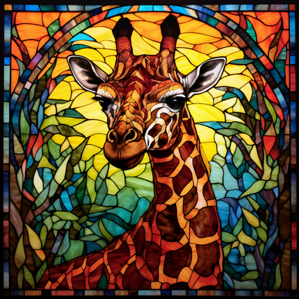 (s150-24-2I)  Stained Glass Giraffe