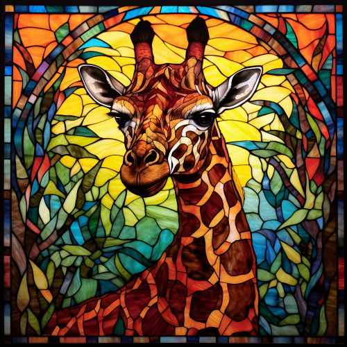 (s150-24-2I)  Stained Glass Giraffe