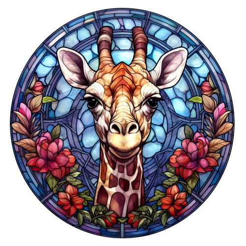 (s150-24-1J)  Stained Glass Giraffe