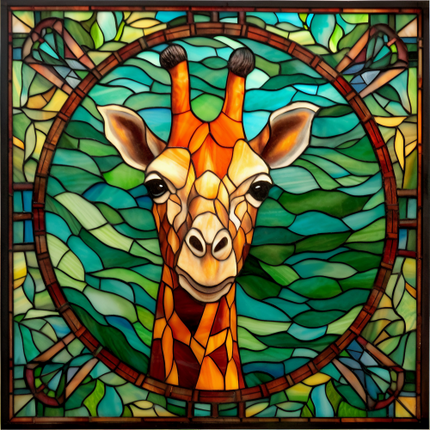 (s150-24-2J)  Stained Glass Giraffe