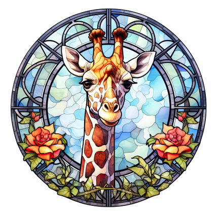 (s150-24-1K)  Stained Glass Giraffe