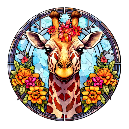 (s150-24-1L)  Stained Glass Giraffe