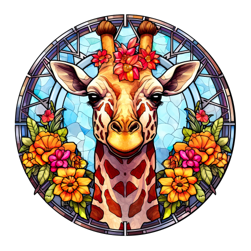 (s150-24-1L)  Stained Glass Giraffe