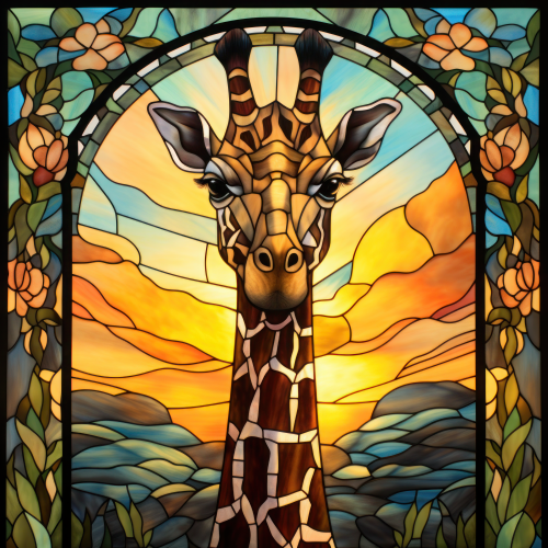 (s150-24-1O)  Stained Glass Giraffe