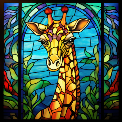 (s150-24-1P)  Stained Glass Giraffe