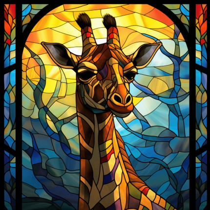 (s150-24-1Y)  Stained Glass Giraffe