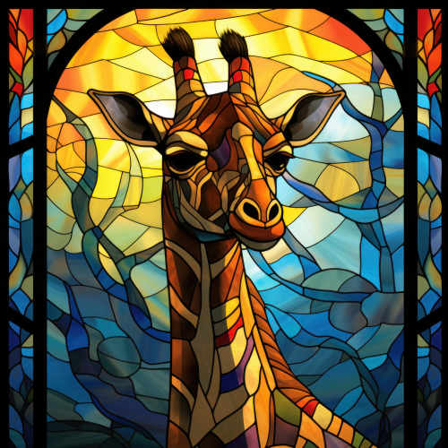 (s150-24-1Y)  Stained Glass Giraffe