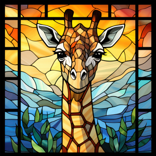 (s150-24-1Z)  Stained Glass Giraffe