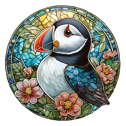 (s150-26-1M)  Stained Glass Puffin