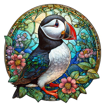 (s150-26-1N)  Stained Glass Puffin