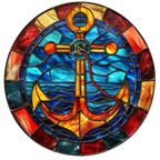 (150-29) Stained Glass Anchor