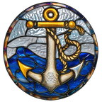 (150-29) Stained Glass Anchor