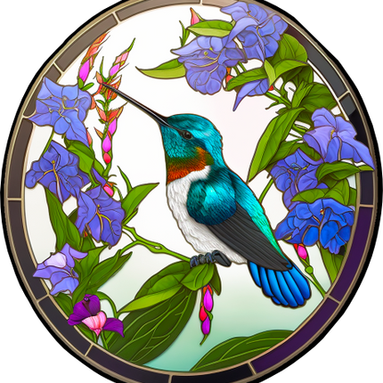 (s150-03-1L)  Stained Glass Hummingbird