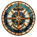 (150-30) Stained Glass Compass