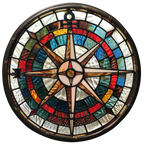 (150-30) Stained Glass Compass