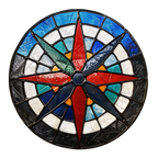 (150-30) Stained Glass Compass