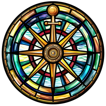 (150-30) Stained Glass Compass
