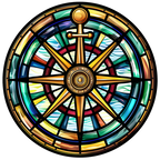 (150-30) Stained Glass Compass