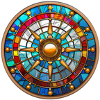 (150-30) Stained Glass Compass