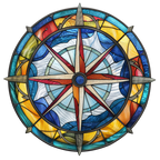 (150-30) Stained Glass Compass
