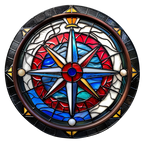 (150-30) Stained Glass Compass