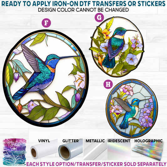 (s150-03) Stained-Glass Hummingbirds Style Options