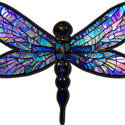 (s150-04-1A)  Stained Glass Dragonfly