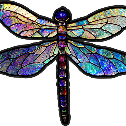 (s150-04-1B)  Stained Glass Dragonfly