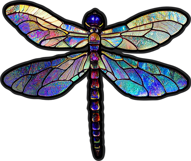(s150-04-1B)  Stained Glass Dragonfly