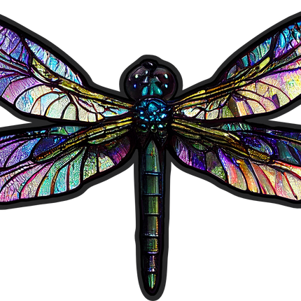 (s150-04-1C)  Stained Glass Dragonfly