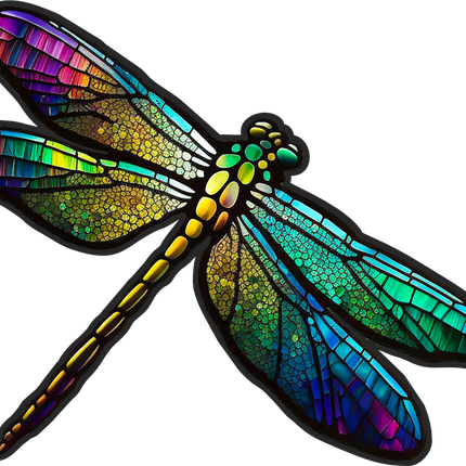 (s150-04-1D)  Stained Glass Dragonfly