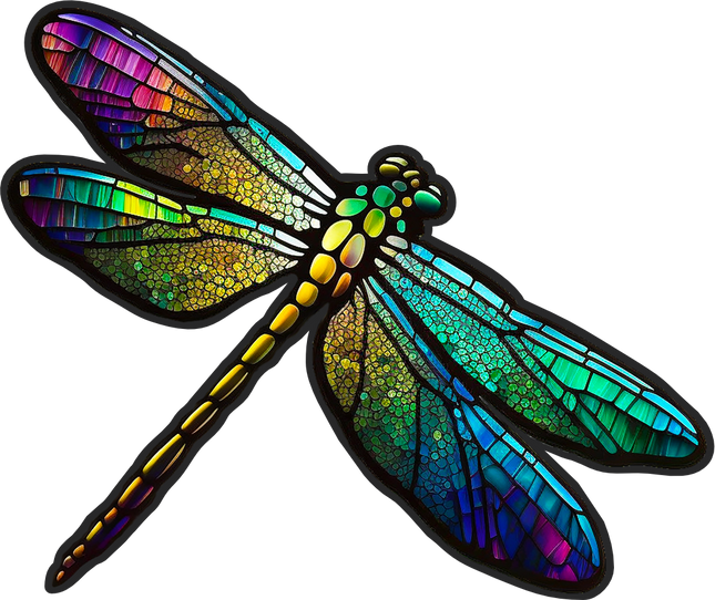 (s150-04-1D)  Stained Glass Dragonfly