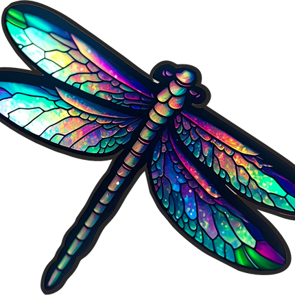 (s150-04-1E)  Stained Glass Dragonfly