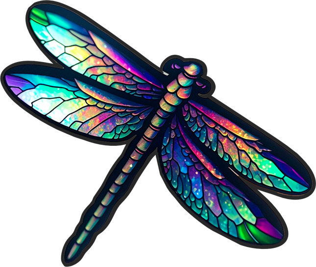 (s150-04-1E)  Stained Glass Dragonfly