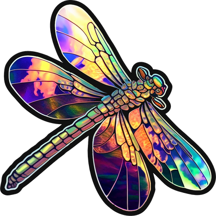 (s150-04-1F)  Stained Glass Dragonfly