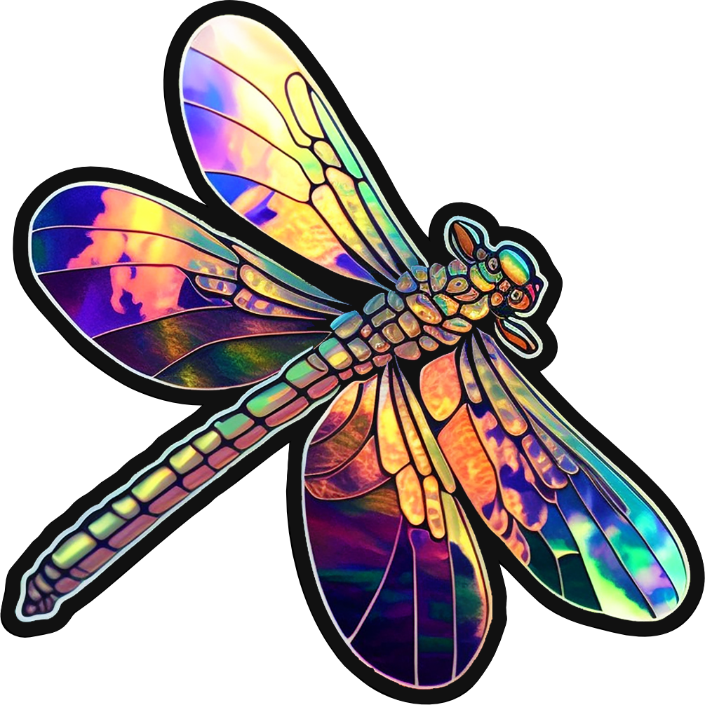 (s150-04-1F)  Stained Glass Dragonfly