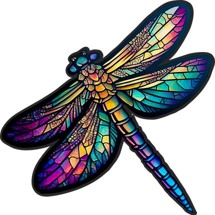 (s150-04-1G)  Stained Glass Dragonfly