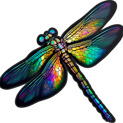 (s150-04-1H)  Stained Glass Dragonfly