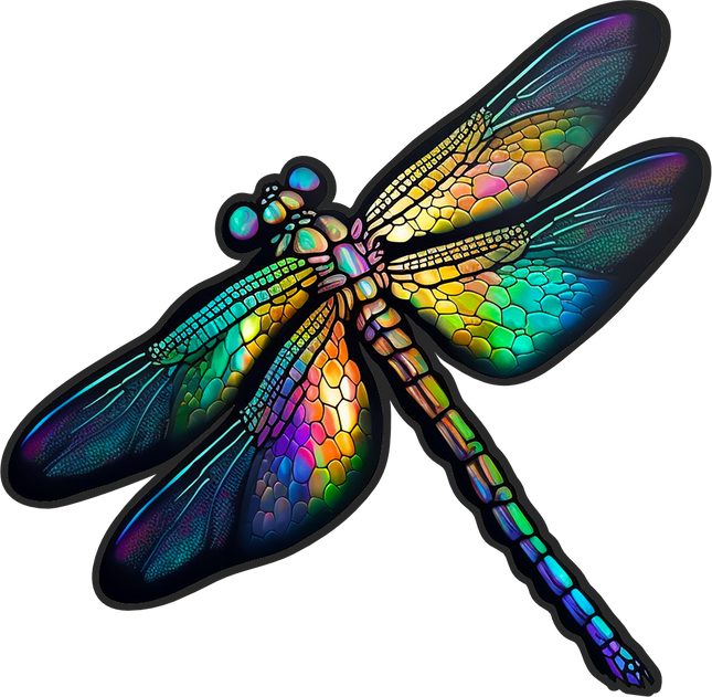 (s150-04-1H)  Stained Glass Dragonfly