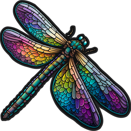 (s150-04-1I)  Stained Glass Dragonfly