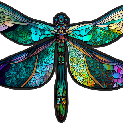 (s150-04-1K)  Stained Glass Dragonfly