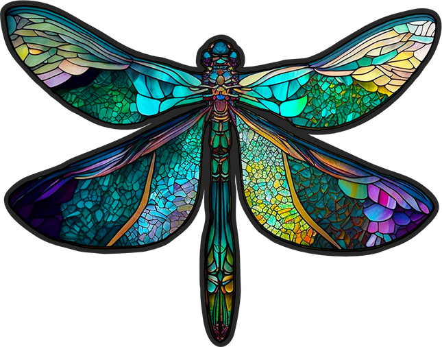 (s150-04-1K)  Stained Glass Dragonfly