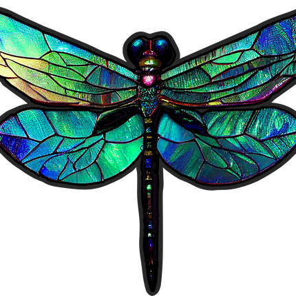 (s150-04-1L)  Stained Glass Dragonfly
