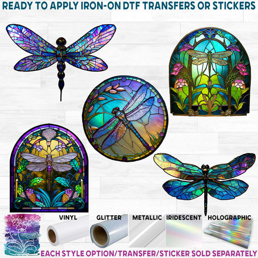 (s150-04) Stained-Glass Dragonfly Dragonflies 20 Style Options