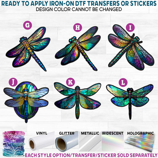 (s150-04) Stained-Glass Dragonfly Dragonflies Style Options