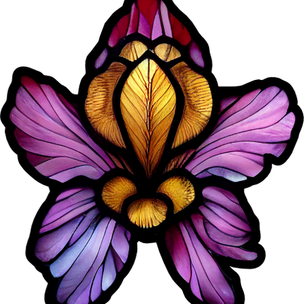 (150-05-1A) Stained Glass Flower Iris