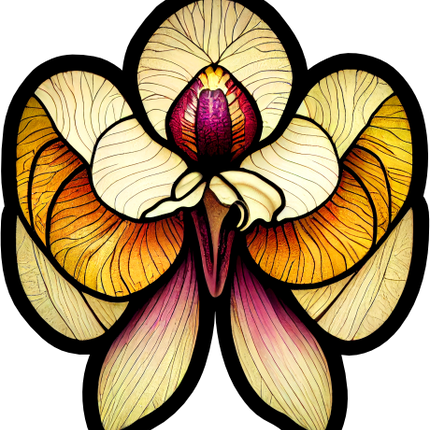 (150-05-1B) Stained Glass Flower Iris