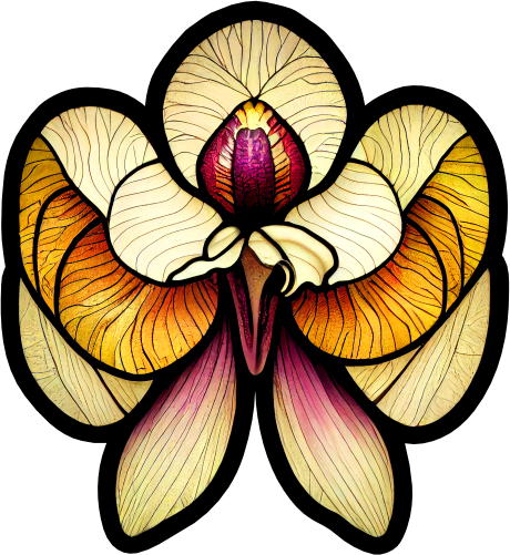 (150-05-1B) Stained Glass Flower Iris